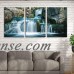 wall26 3 Panel Canvas Wall Art - Landscape of Waterfall on the Cliff in the Forest - Giclee Print Gallery Wrap Modern Home Decor Ready to Hang - 24"x36" x 3 Panels   